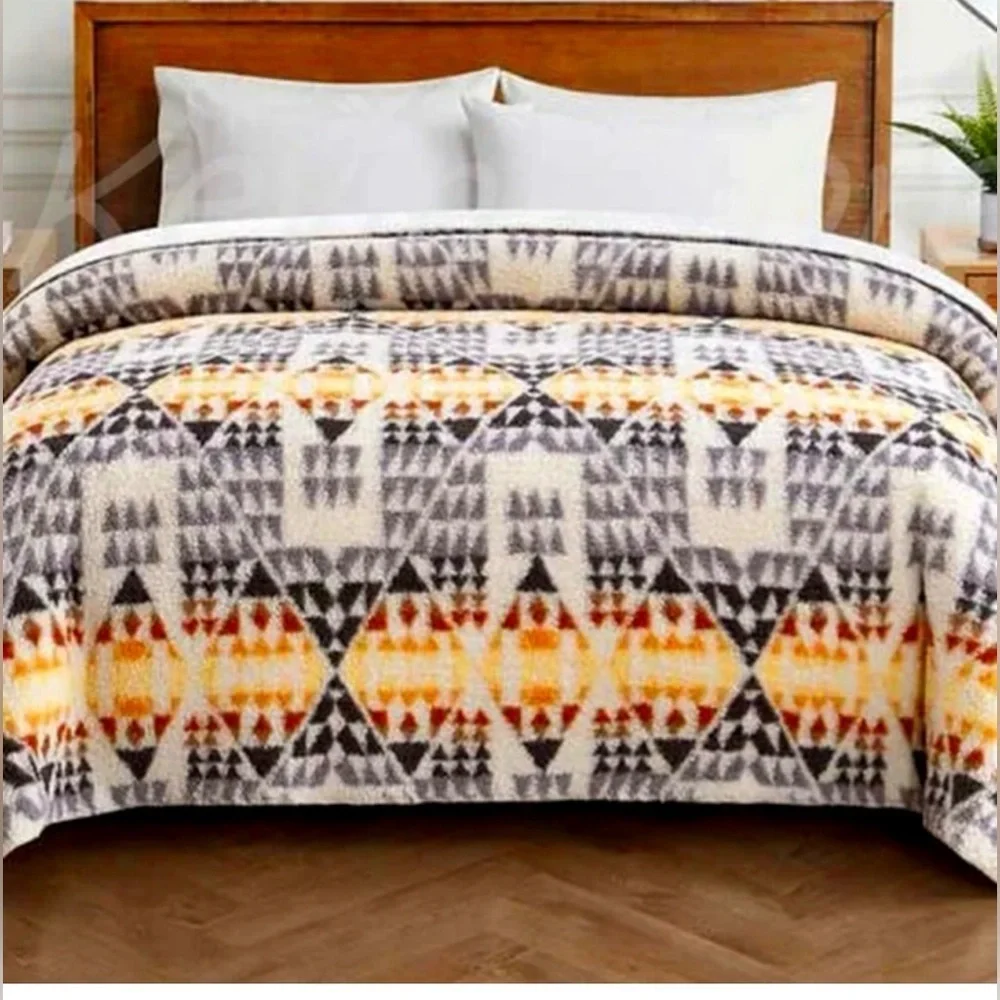 Pendleton Cream, Gray & Orange Tribal Pattern Comforter
